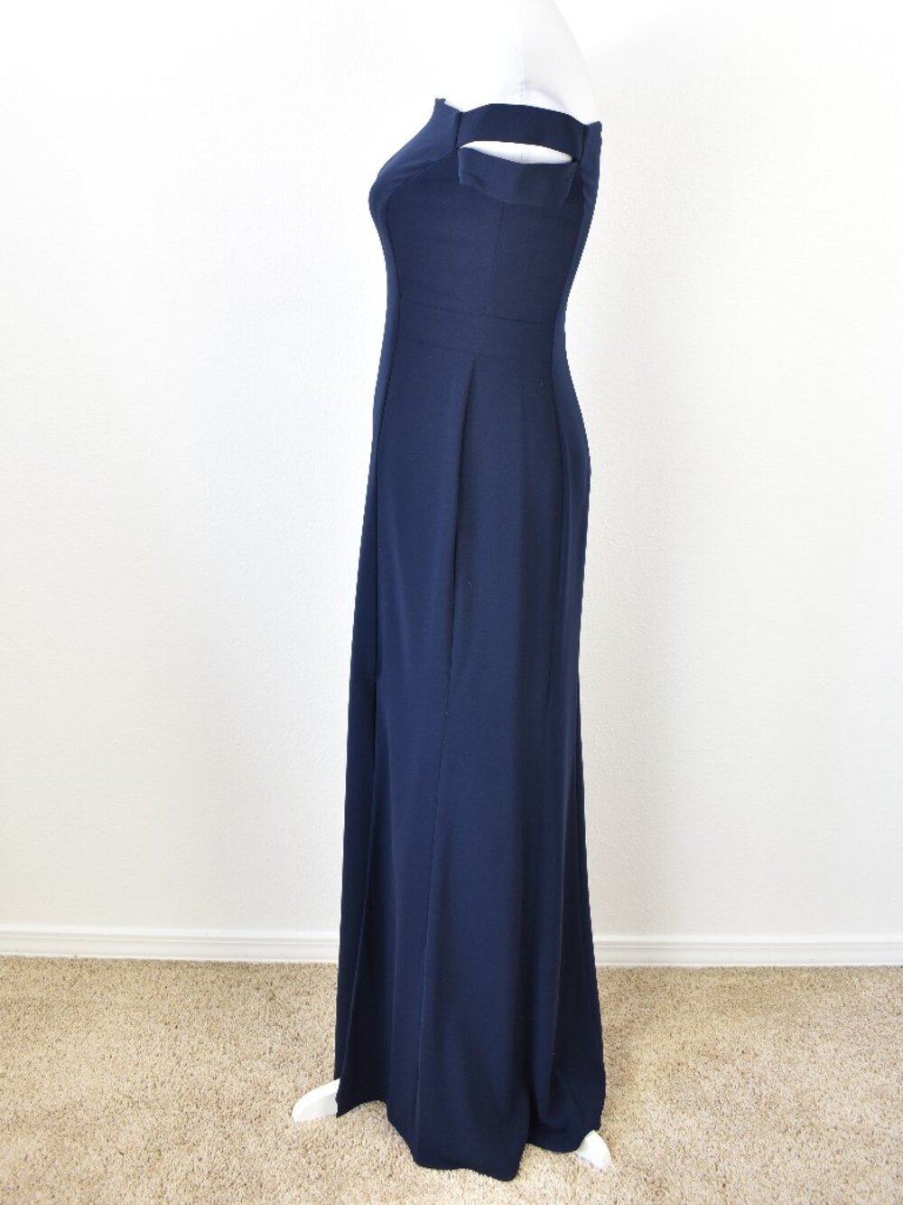 Lauren Ralph Lauren Formal Off Shoulder Dress Navy - 4 - Picture 6 of 10